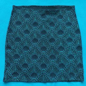 H&M Sparkly Green Art Deco Skirt